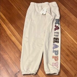 Madhappy Cream Sweatpant with Multicolor Lettering